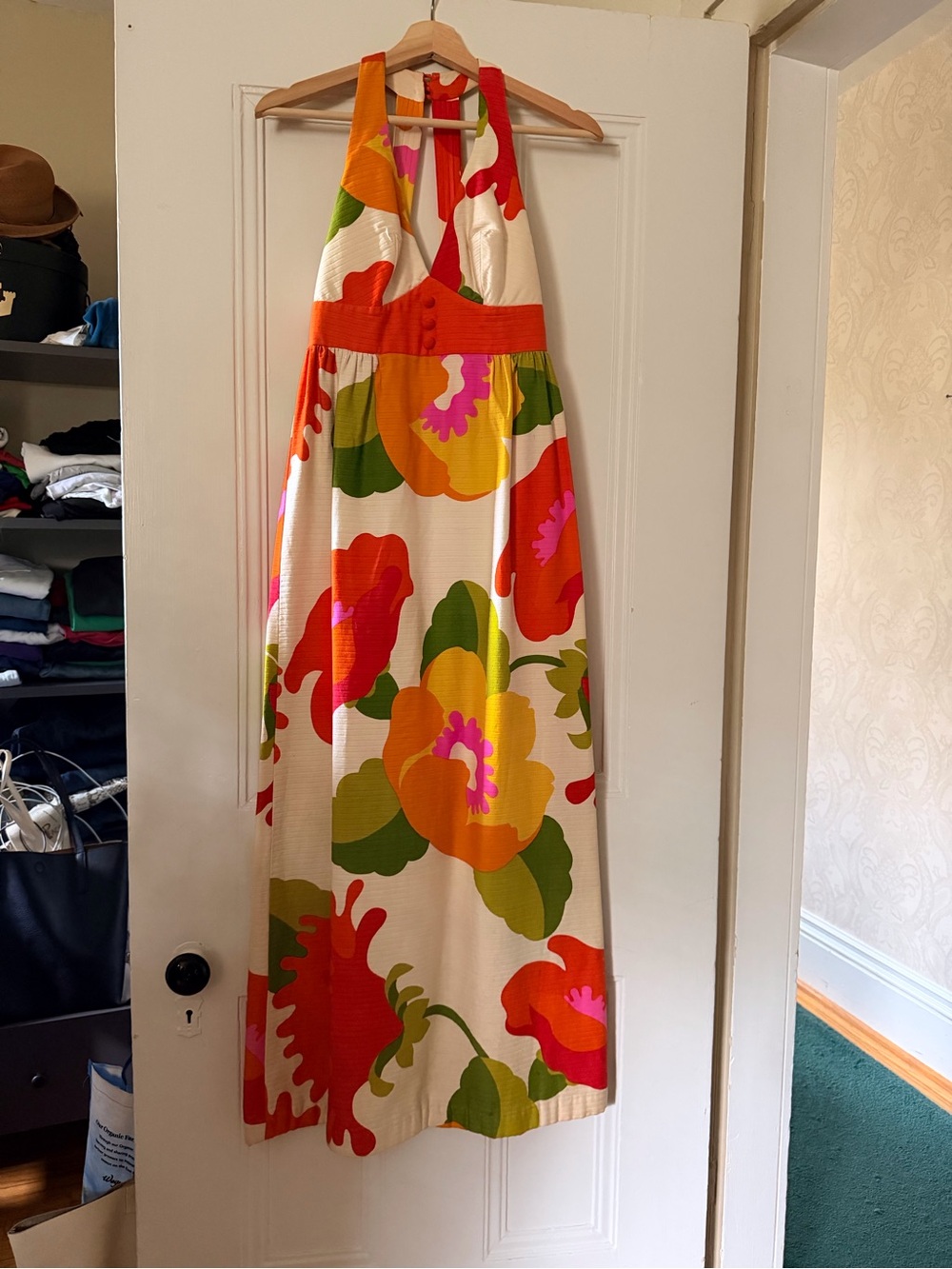 Vintage Women’s Halter Sundress - Bright Floral Print